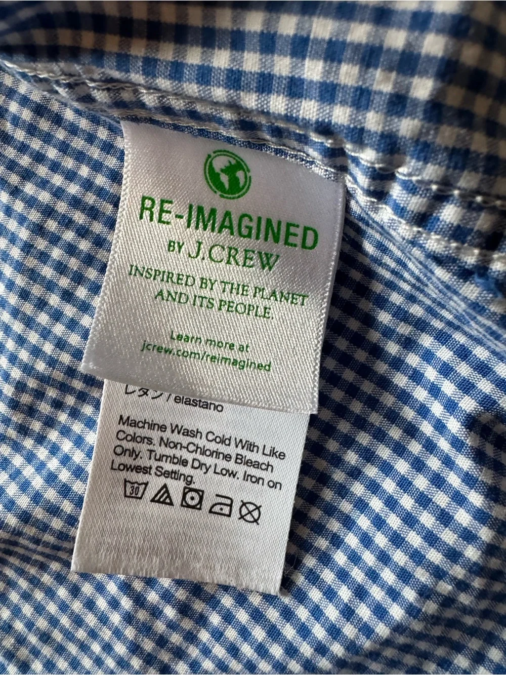 Crewcuts By J.Crew Boys Thompson White Blue Check Dress Shirt Button-up